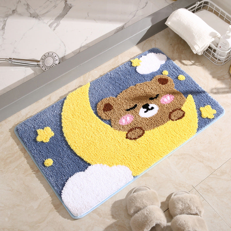 Playful Bunny-Themed Bath Mat