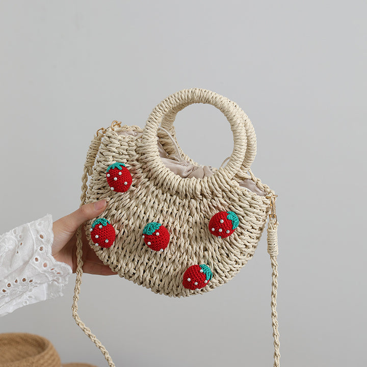 Bast bag with cheerful strawberry motifs Bowlift