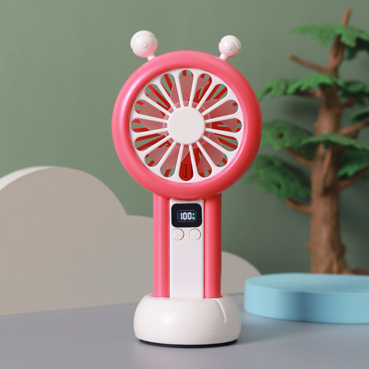 Ladies portable mini fan with LCD display from Bowlift