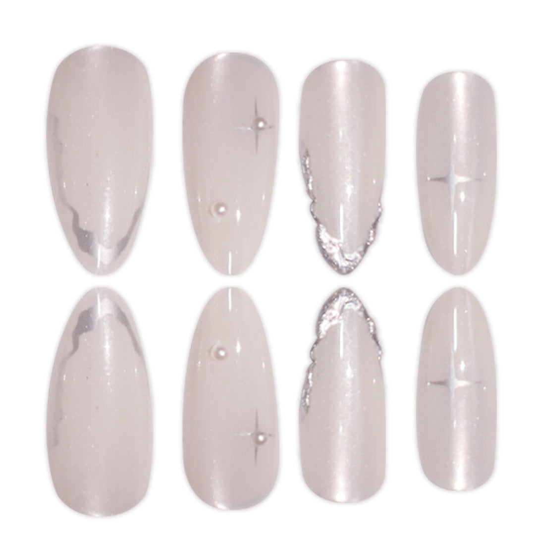 Elegant Stiletto Press-On Nail Art with Glossy Finish Bowlift