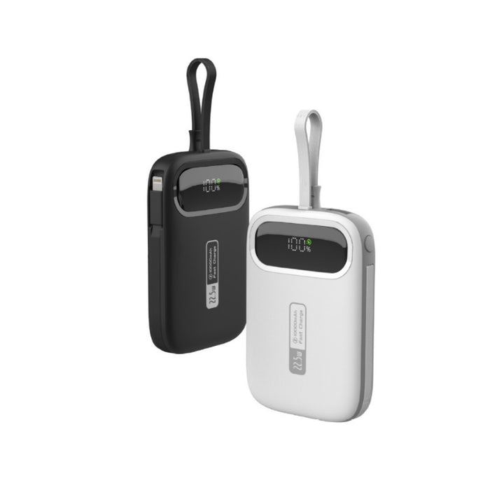 Portable power bank with fast USB-C connection and integrated LED display Bowlift
