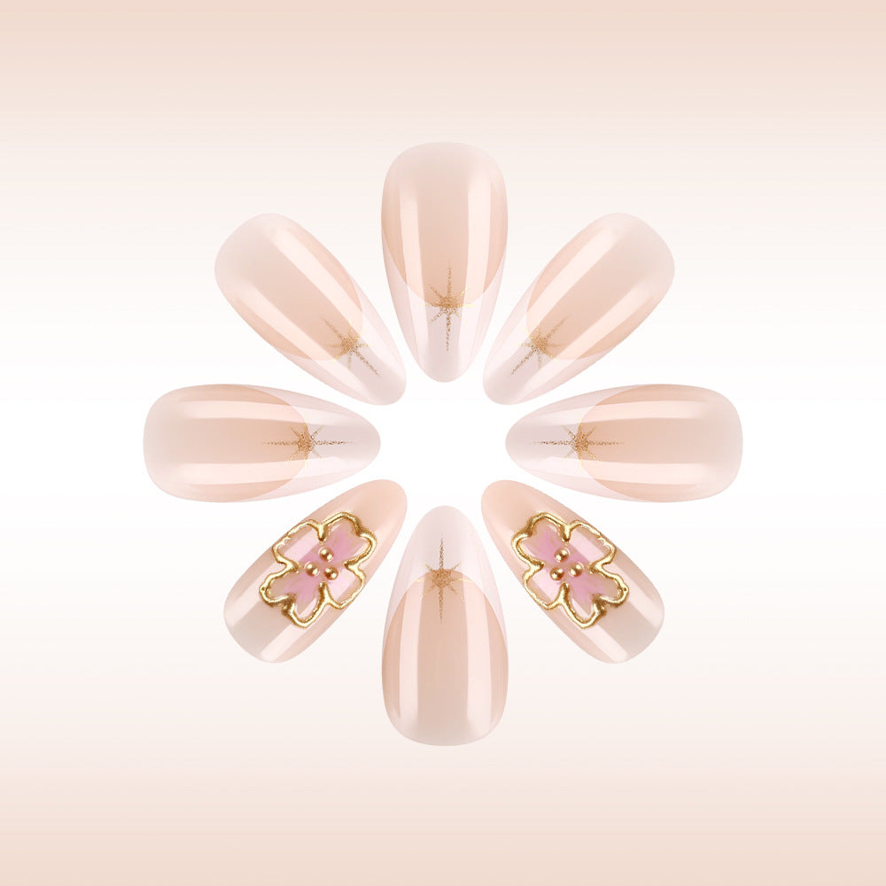 Elegant Floral Gel Nail Art Bowlift