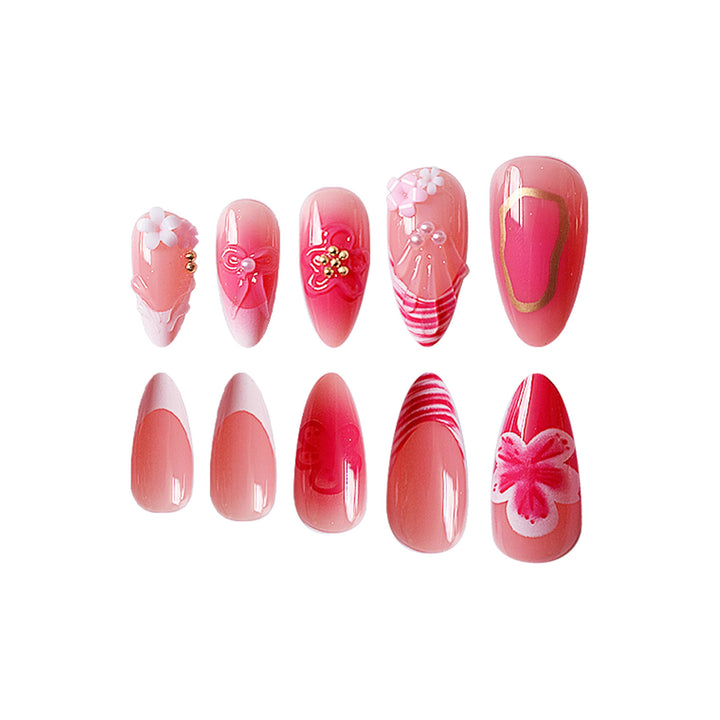 Artistic Floral Detail Press-On Nails Bowlift