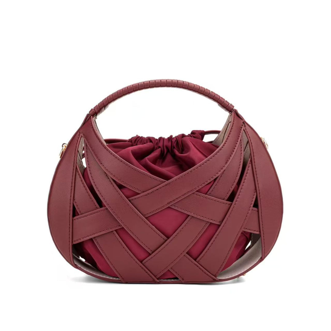Sculpted Woven Crossbody Shoulder Bag Bowlift