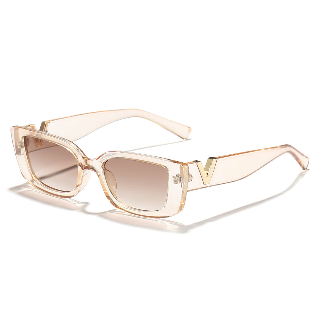 Ladies fashionable square sunglasses with golden accents Bowlift