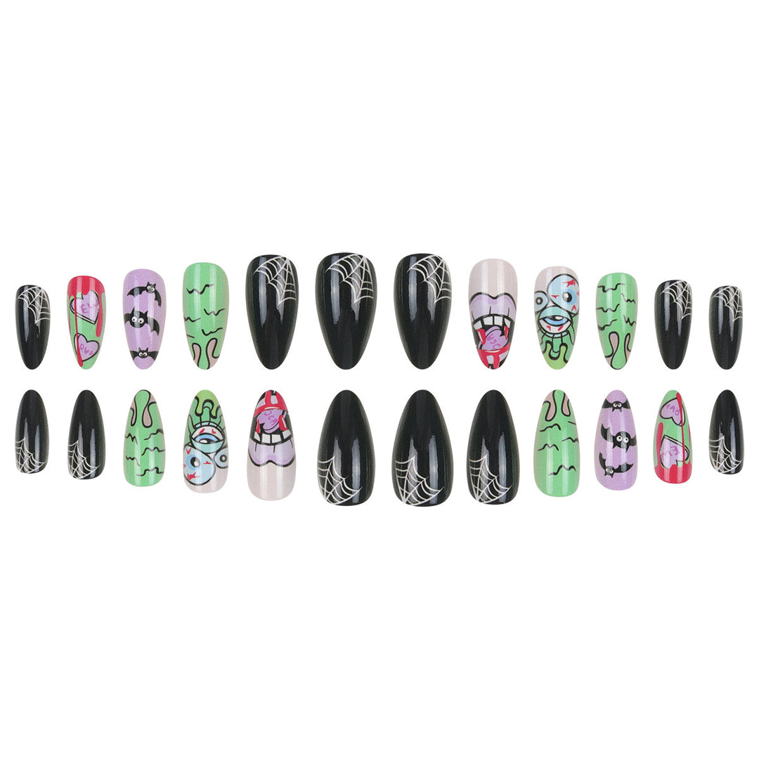 Creative Halloween-Themed Stiletto Press-On Nails Bowlift