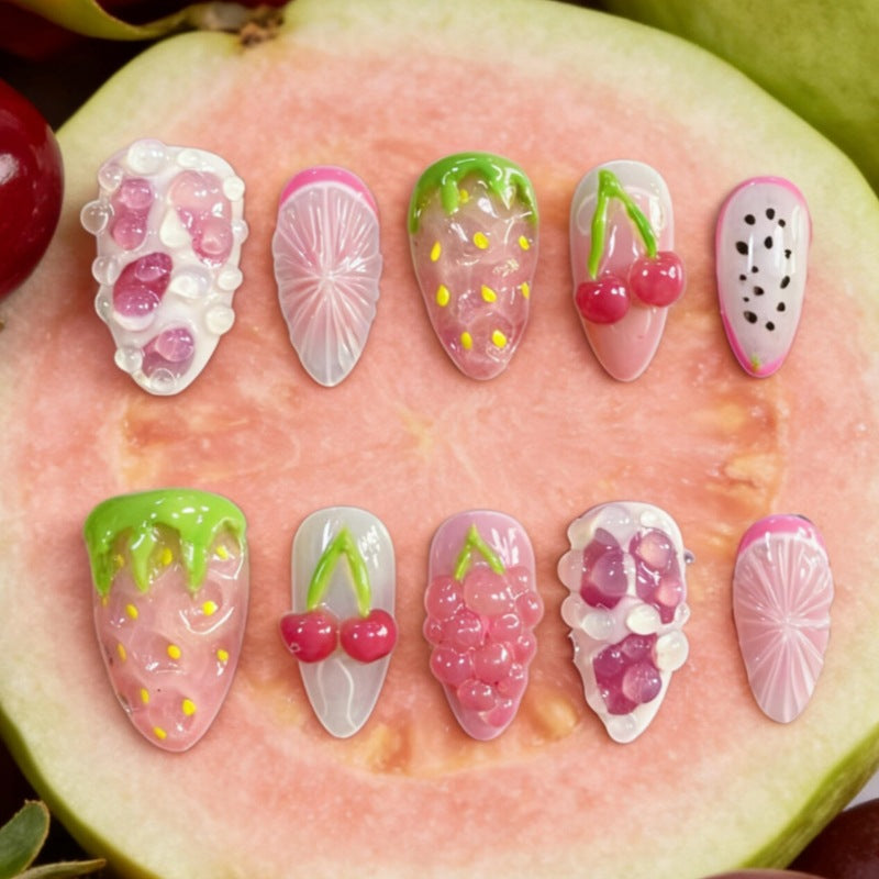 Nature-Themed Artistic Press-On Nail Set Bowlift
