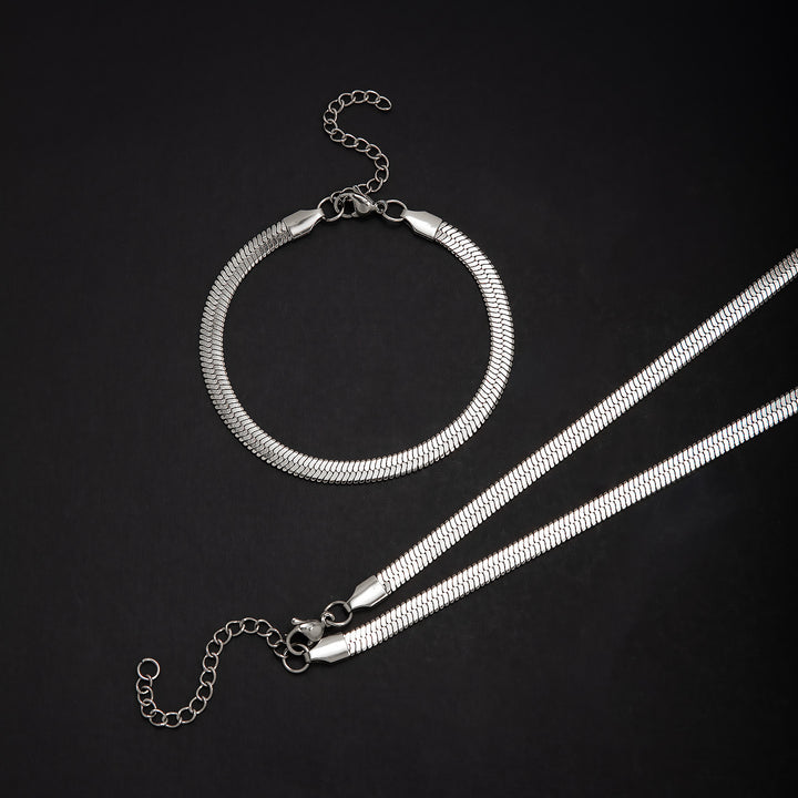 Elegant Herringbone Chain Jewelry Set Bowlift
