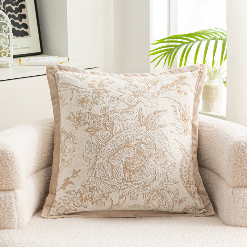 Embroidered Flower Pillow