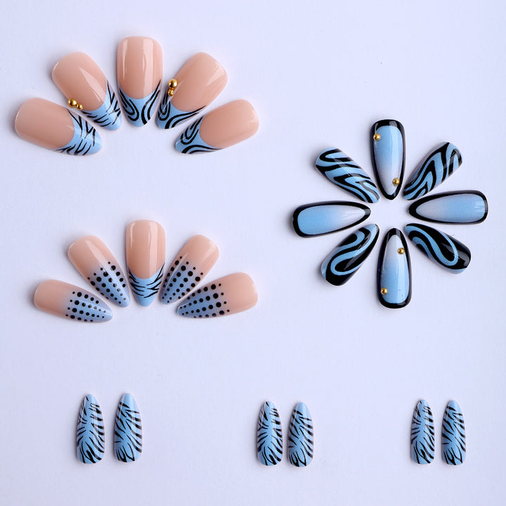 Artificial nails with modern animal design and glossy finish Bowlift