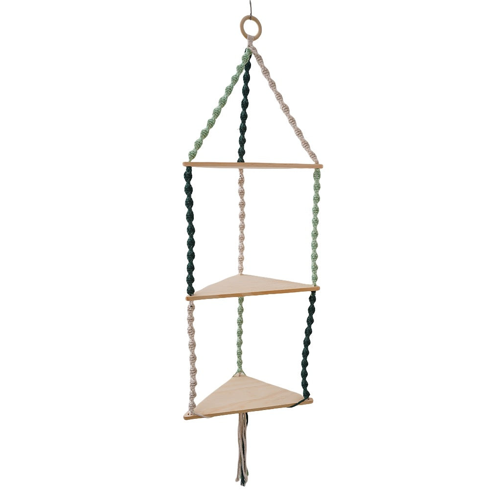 Triangular Macrame Hanging Shelf Bowlift