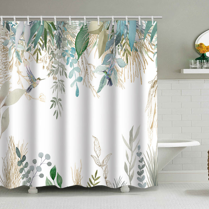 Floral Lavender Pattern Shower Curtain Bowlift