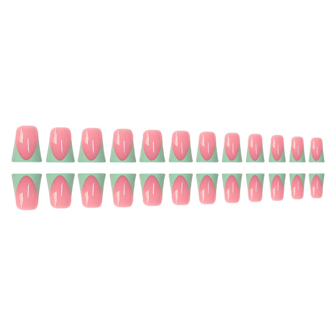 Stylish French Tip Press-On Nails with Customizable Design Bowlift