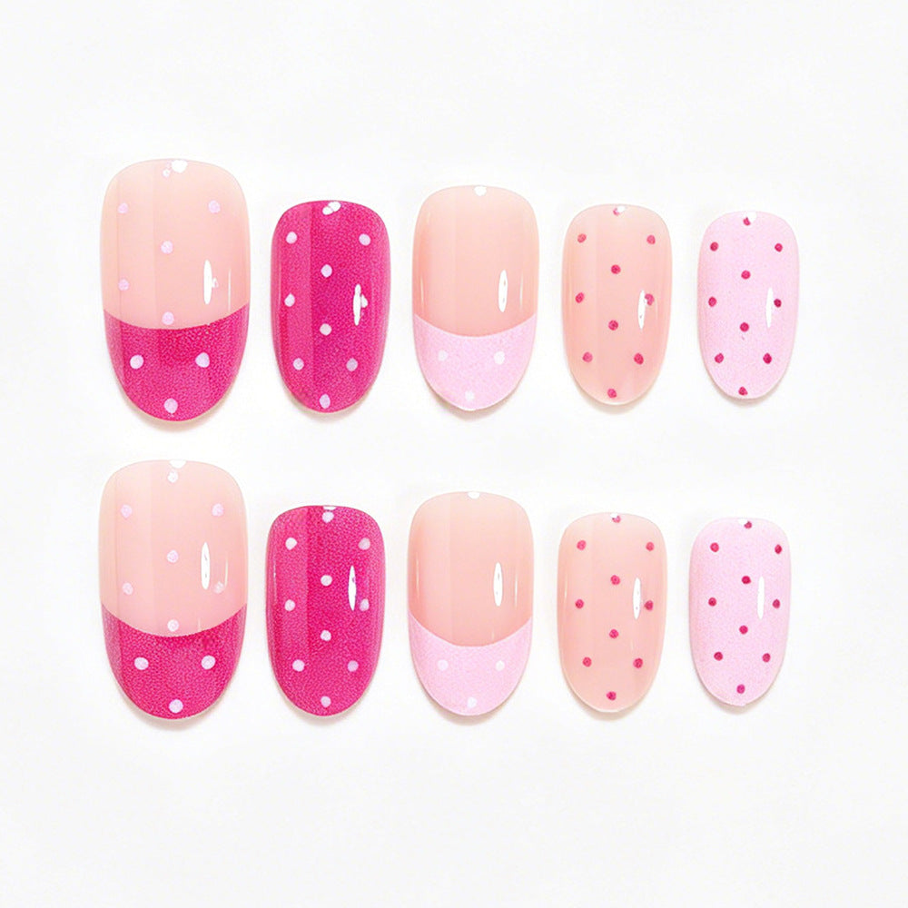 Artistic Polka Dot Press-On Nail Set Bowlift