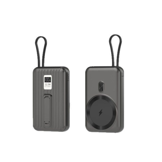 Portable power bank with integrated magnetic charger and digital display Bowlift