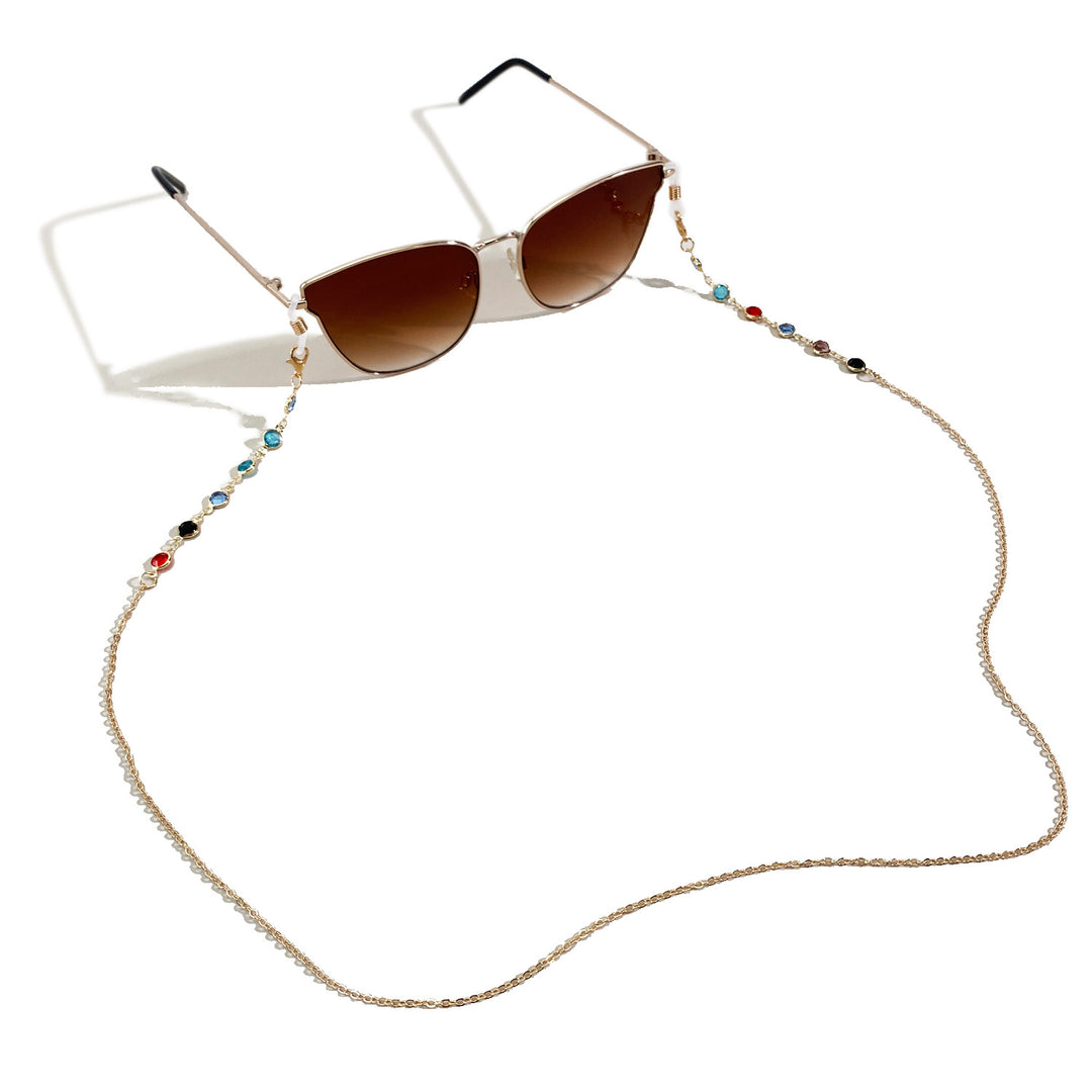 Decorative Colorful Crystal Eyewear Chain Bowlift