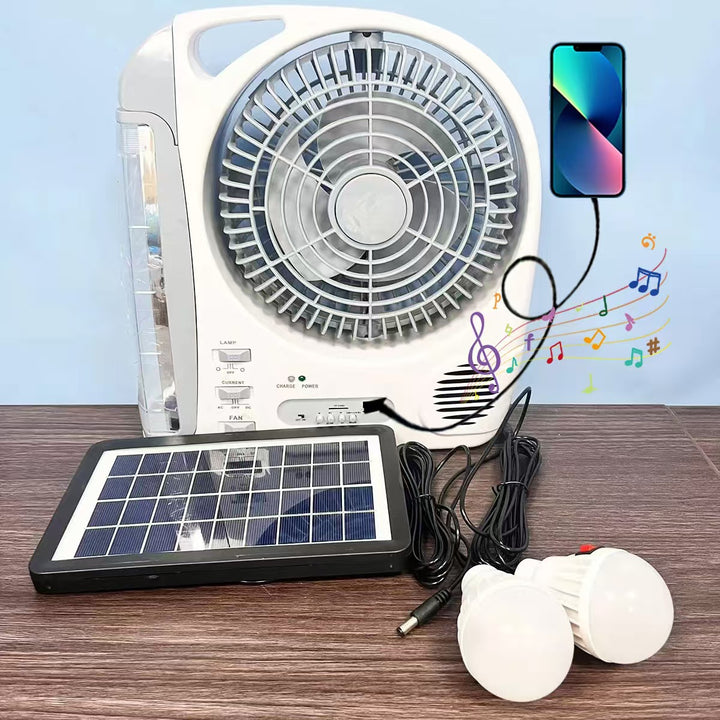 Women Multifunctional Solar Fan with Integrated LED Lighting Bowlift