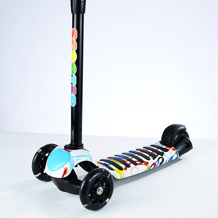 Stylized Three-Wheel Kickboard Scooter Bowlift