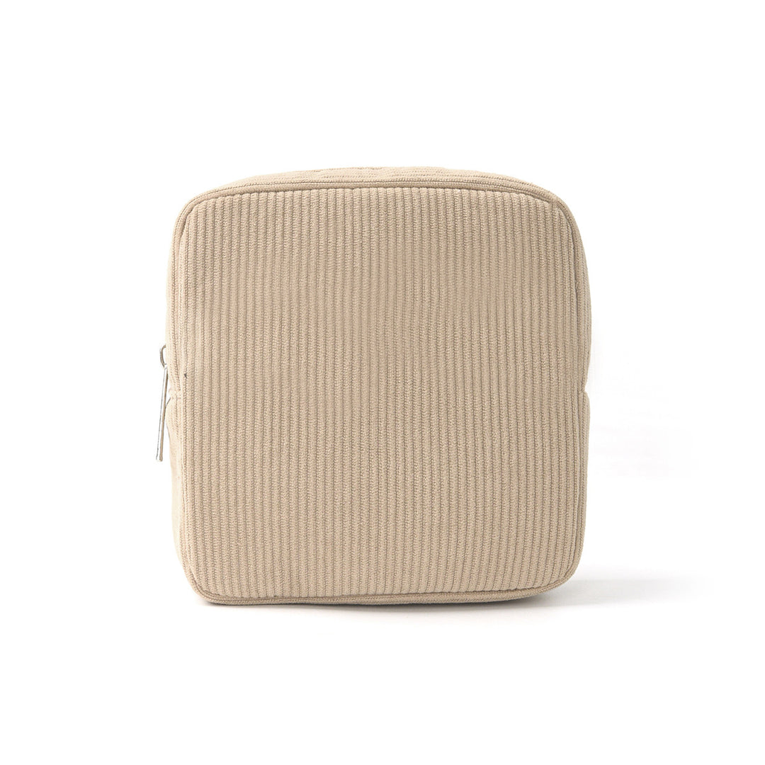 Cosmetic storage bag with structured surface Bowlift