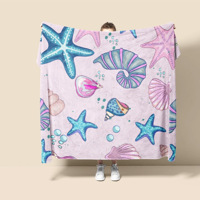Decorative Ocean-Themed Throw Blanket