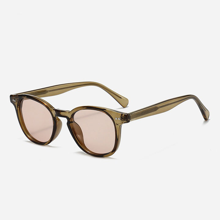 Women's Round Sunglasses with Stylish Pattern and UV Protection Bowlift