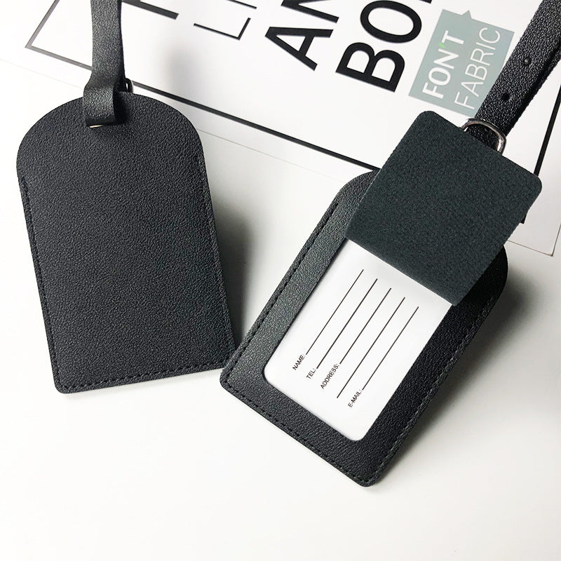 Premium Leather Luggage Tag with Adjustable Strap and ID Window Bowlift