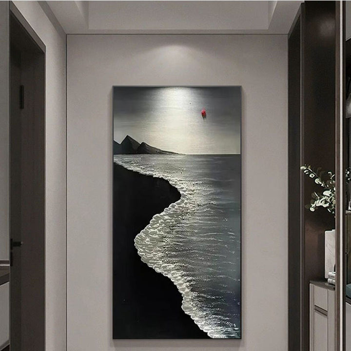 Abstract Coastal Texture Canvas Artwork