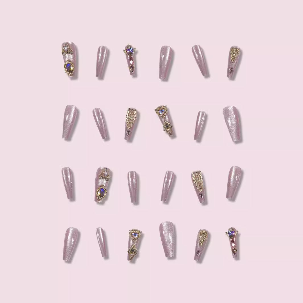 Deluxe Rhinestone-Embellished Stiletto Press-On Nails Bowlift