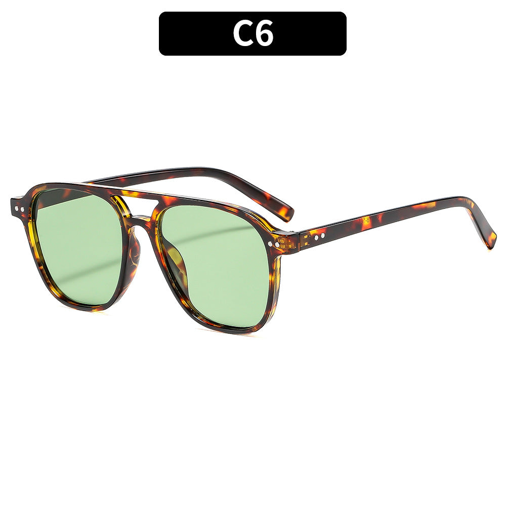 Retro Oversized Square Frame Sunglasses