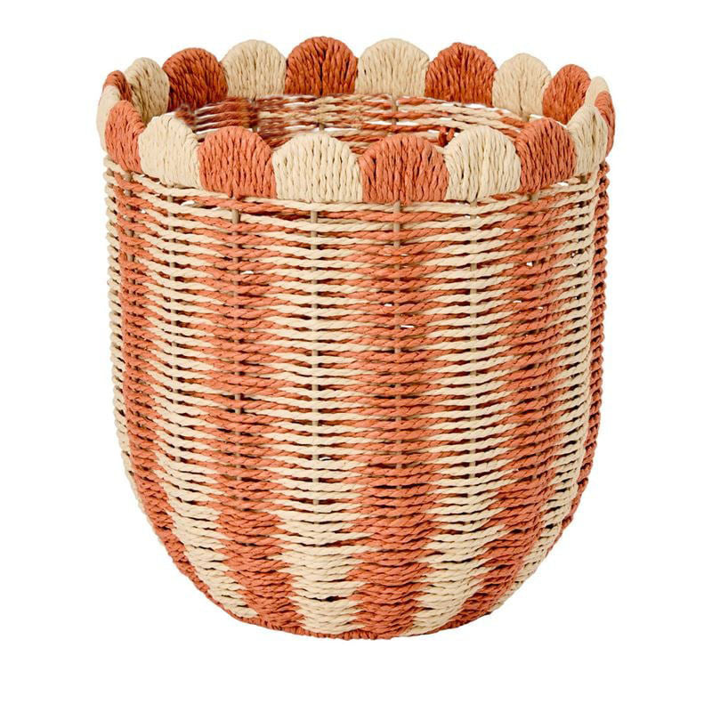 Decorative Scalloped Woven Storage Box Bowlift