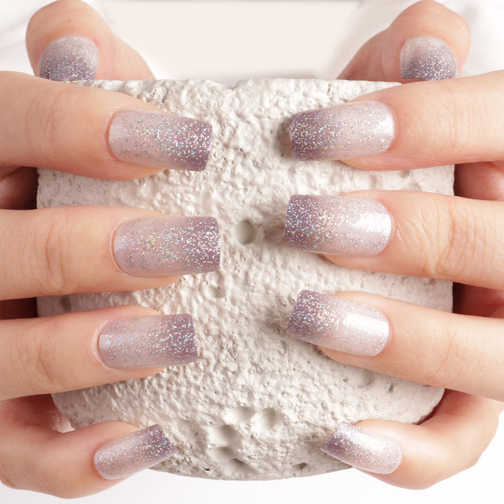 Glamorous Glitter Ombre Press-On Nails Bowlift
