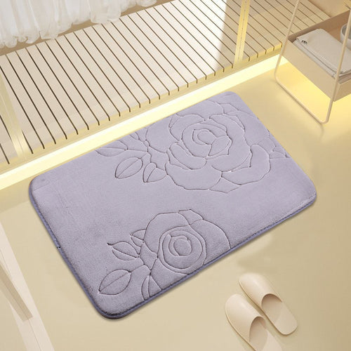 Decorative Rose Pattern Bath Mat Bowlift