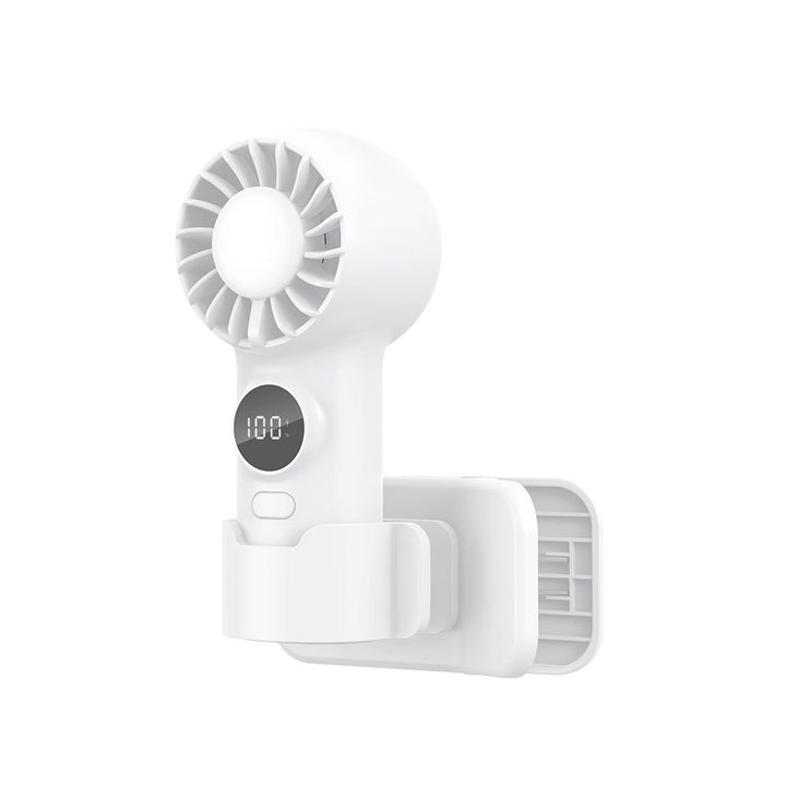 Unisex Mini Digital Display Rechargeable Handheld Fan Bowlift