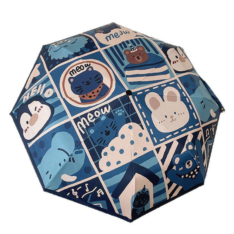 Women's Automatic Umbrella with Creative Pattern Bowlift