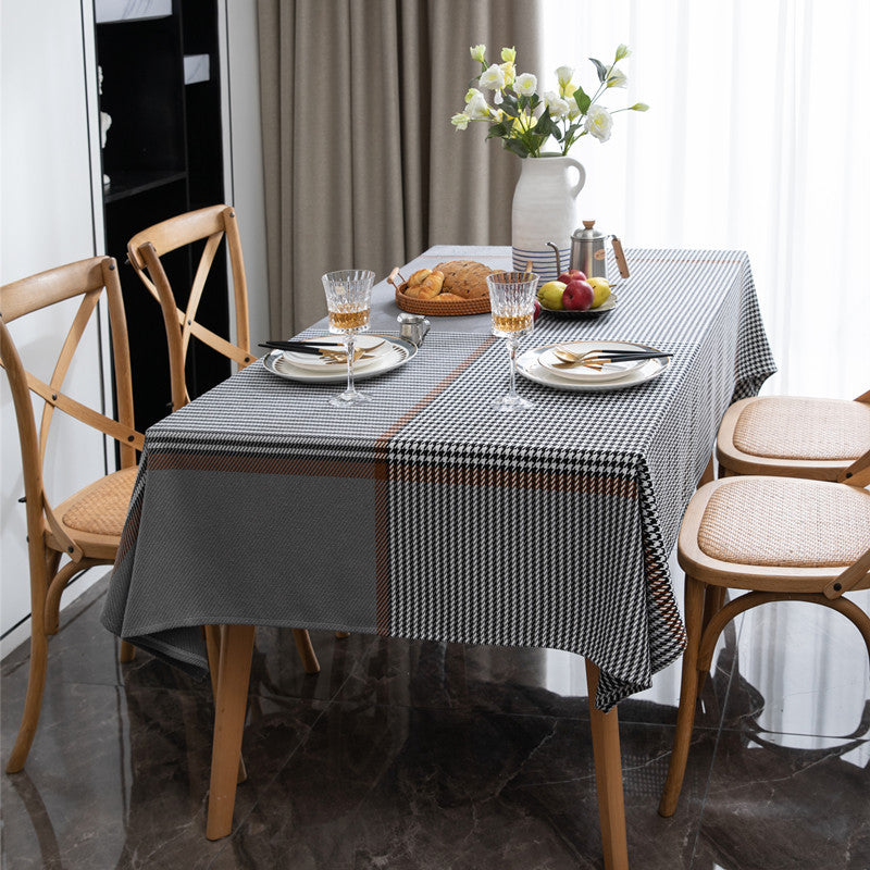 Table Cover with Elegant Checkered Design