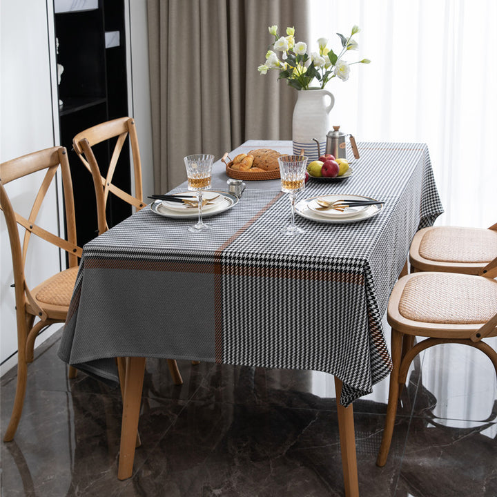 Table Cover with Elegant Checkered Design
