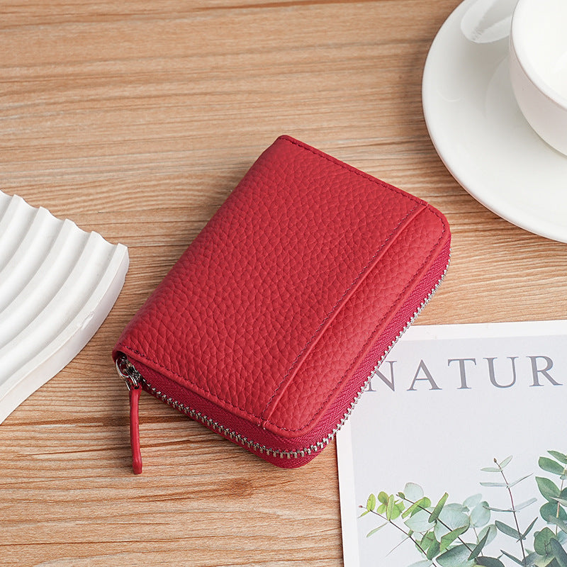 Premium Textured Leather Zip Wallet
