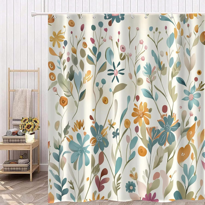 Floral Print Shower Curtain Bowlift