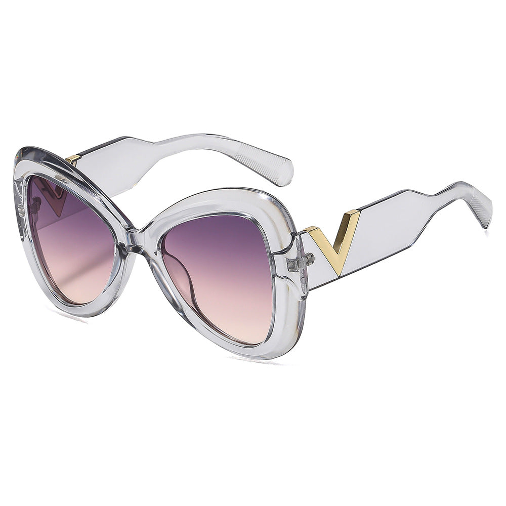 Women Cat-Eye Sunglasses with Luxurious Frame and Mirrored Lenses Bowlift