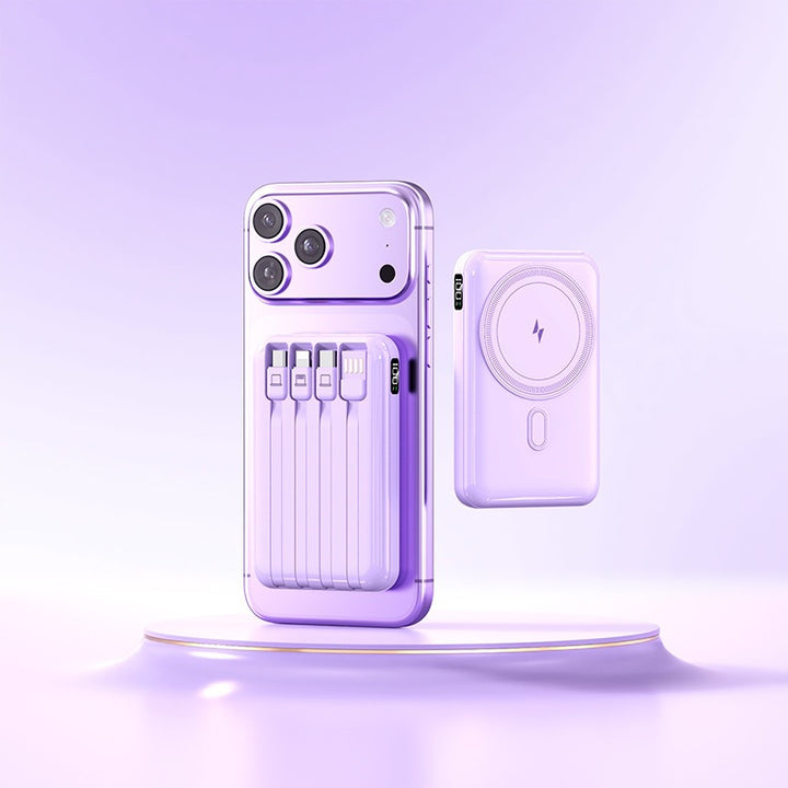 Power bank with integrated charging cable and stylish design Bowlift