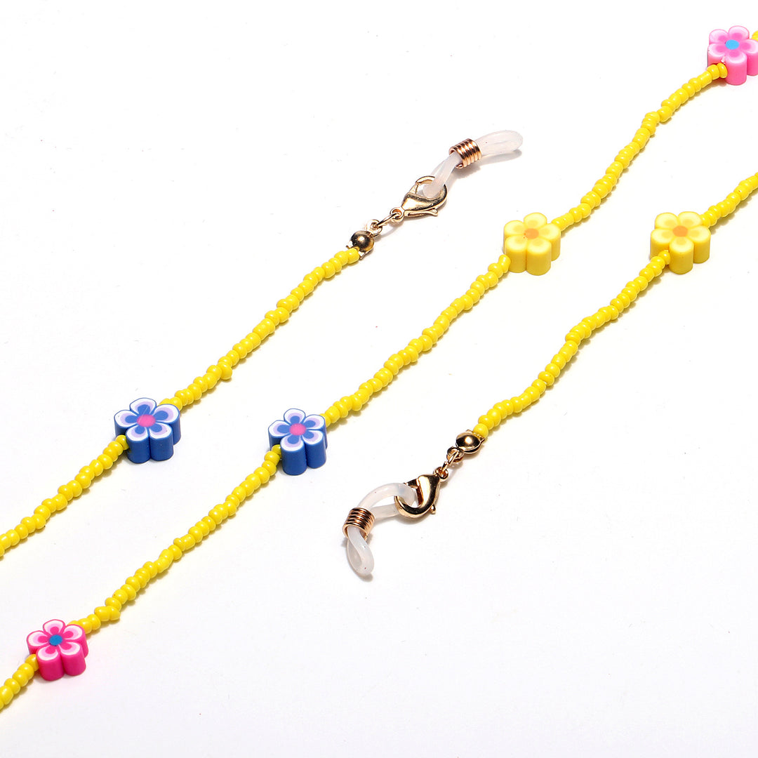 Decorative Flower Beaded Eyewear Chain Bowlift