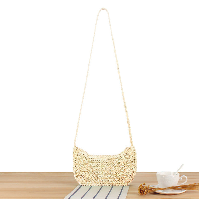 Elegant Shoulder Bag In Minimalist Crochet Design Bowlift