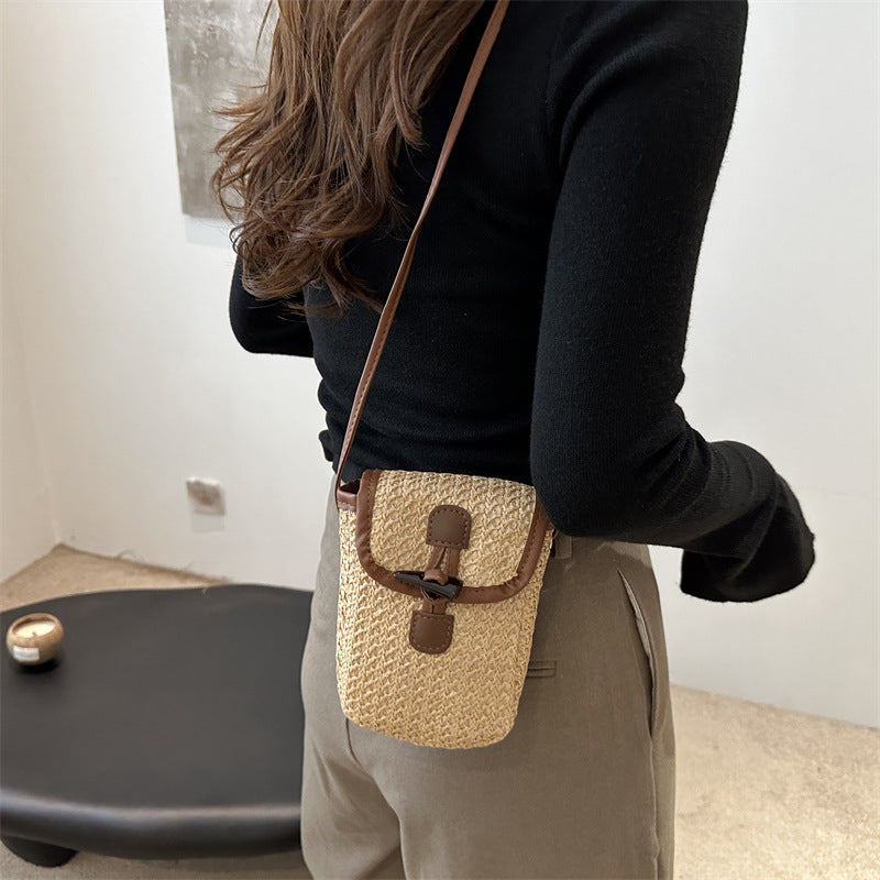 Colorful Woven Crossbody Bag Bowlift