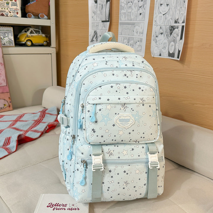Trendy Star Print Multi-Compartment Backpack