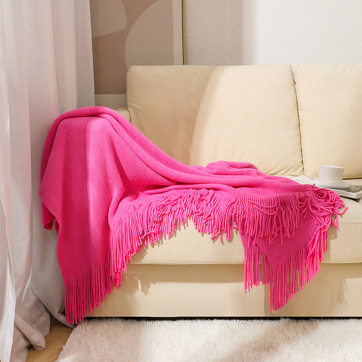 Luxurious Plush Fringe Throw Blanket