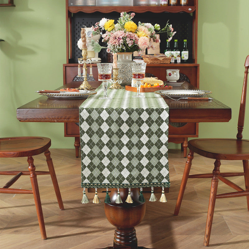 Elegant Checked Table Runner