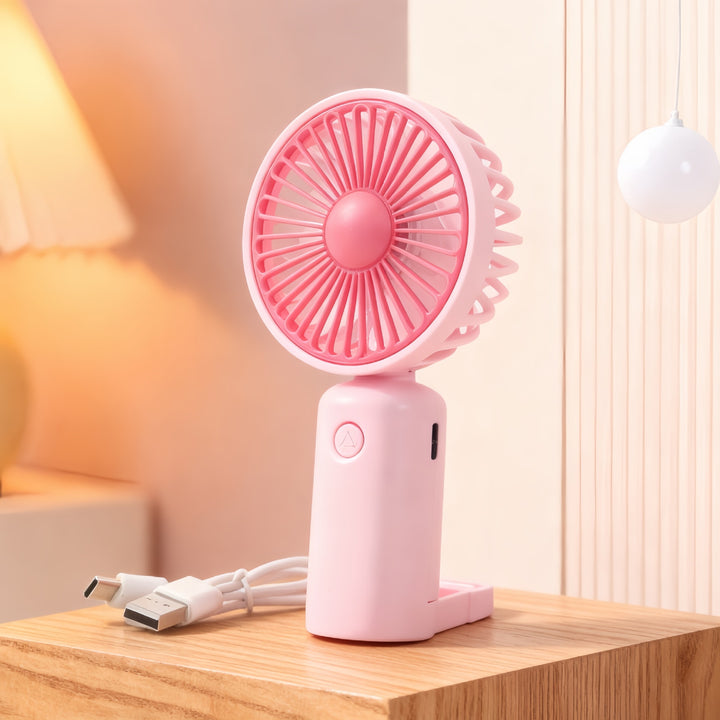 Women's Portable Hand Fan with USB-C Connection and Innovative Design Bowlift