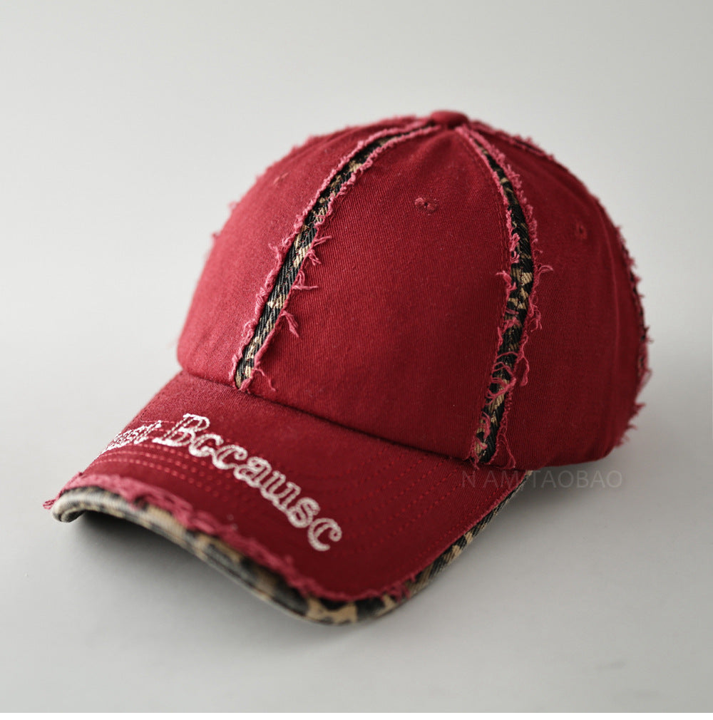 Men's Distressed Vintage-Inspired Baseball Cap Bowlift