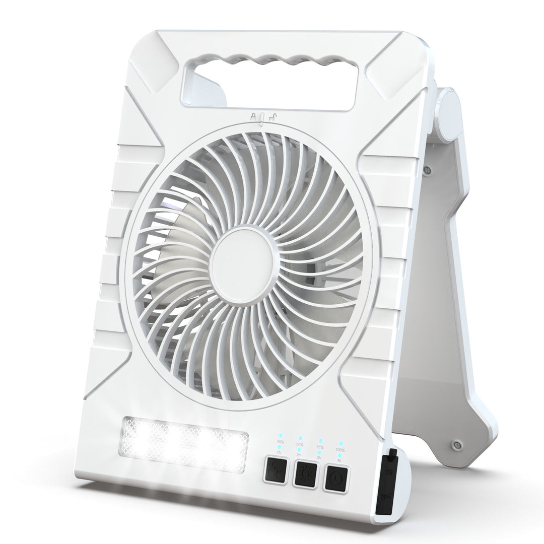 Multi-Function Portable Fan with LED Light Bowlift