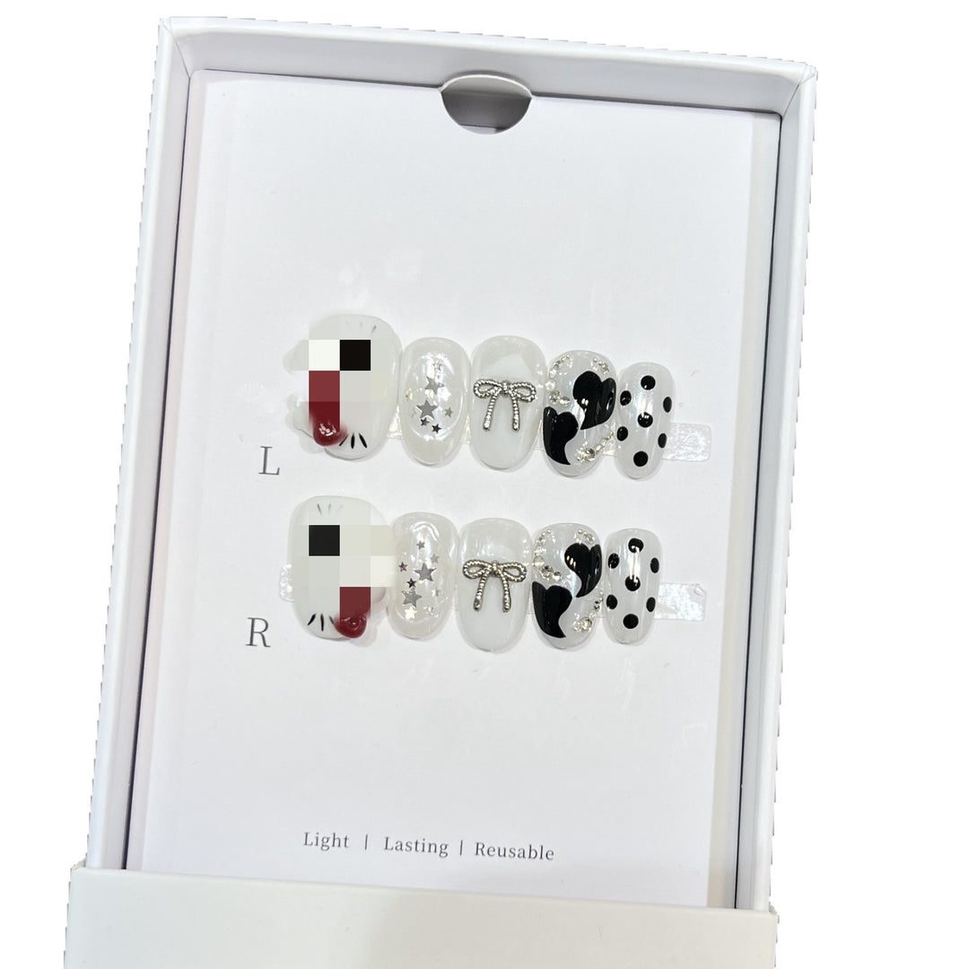 Cartoon-Themed Decorative Press-On Nail Set Bowlift